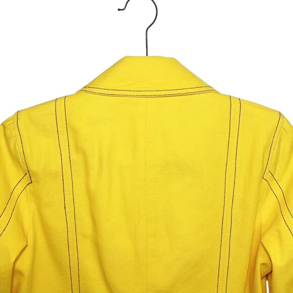 FRANCIS VALENTINE Double Breasted Cotton Trench Coat With Contrast Stitching - Picture 4 of 10